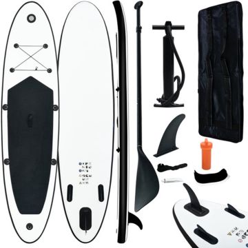 vidaXL Stand-up paddleboard opblaasbaar zwart en wit