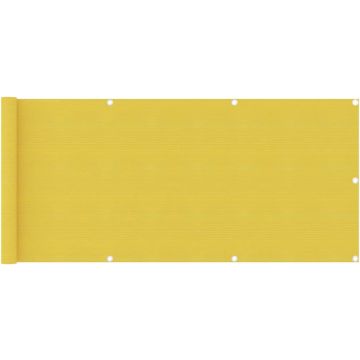 vidaXL Balkonscherm 75x300 cm HDPE geel