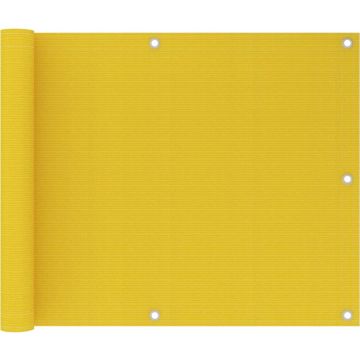 vidaXL Balkonscherm 75x600 cm HDPE geel