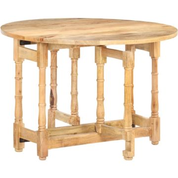 vidaXL Eettafel rond 110x76 cm massief mangohout