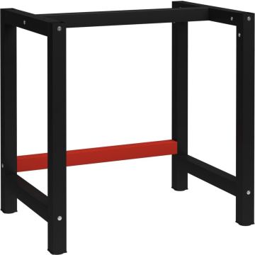 vidaXL Werkbankframe 80x57x79 cm metaal zwart en rood