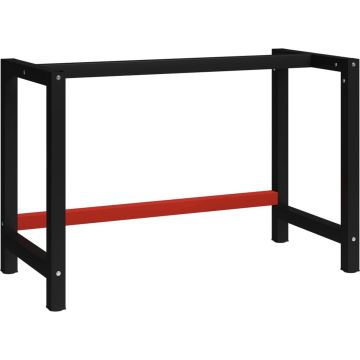 vidaXL Werkbankframe 120x57x79 cm metaal zwart en rood