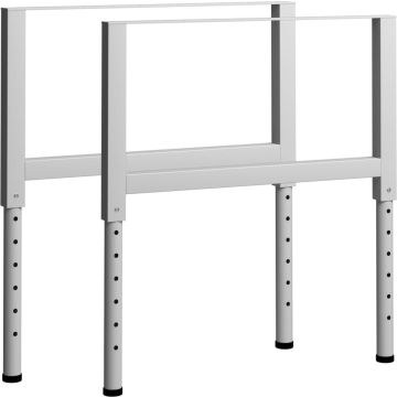 vidaXL Werkbankframes verstelbaar 2 st 85x(69-95,5) cm metaal grijs