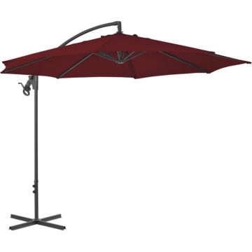 vidaXL Zweefparasol met stalen paal 300 cm bordeauxrood