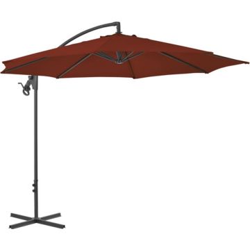 vidaXL Zweefparasol met stalen paal 300 cm terracottakleurig