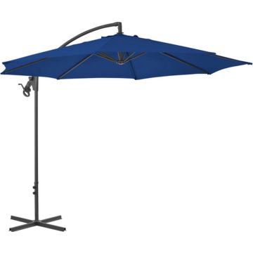 vidaXL Zweefparasol met stalen paal 300 cm azuurblauw