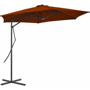 vidaXL Parasol met stalen paal 300x230 cm terracottakleurig