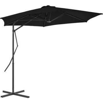 vidaXL Parasol met stalen paal 300x230 cm zwart