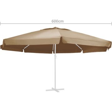 vidaXL Vervangingsdoek voor parasol 600 cm taupe