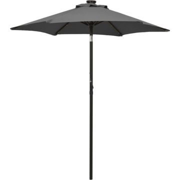 vidaXL Parasol met LED-verlichting 200x211 cm aluminium antracietkleurig