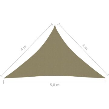 vidaXL Zonnescherm driehoekig 4x4x5,8 m oxford stof beige