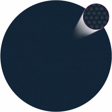 vidaXL Zwembadfolie solar drijvend 381 cm PE zwart en blauw
