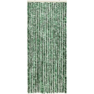 vidaXL Vliegengordijn 56x185 cm chenille groen en wit