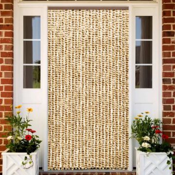 vidaXL Vliegengordijn 100x220 cm chenille beige en bruin