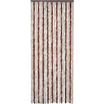 vidaXL Vliegengordijn 120x220 cm chenille beige en lichtbruin