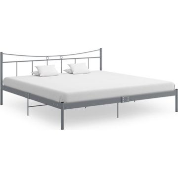 vidaXL Bedframe metaal grijs 200x200 cm