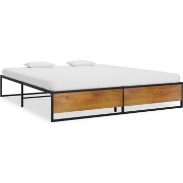 vidaXL Bedframe metaal zwart 180x200 cm