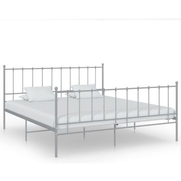 vidaXL Bedframe metaal grijs 180x200 cm