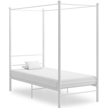 vidaXL Hemelbedframe metaal wit 90x200 cm