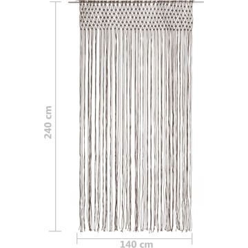 vidaXL Gordijn macramé 140x240 cm katoen taupe