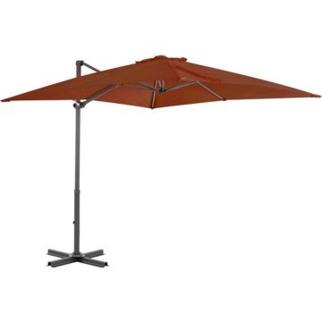 vidaXL Zweefparasol met aluminium paal 250x250 cm terracottakleurig