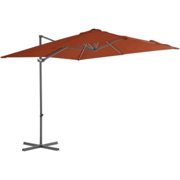 vidaXL Zweefparasol met stalen paal 250x250 cm terracottakleurig