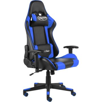 vidaXL Gamestoel draaibaar PVC blauw