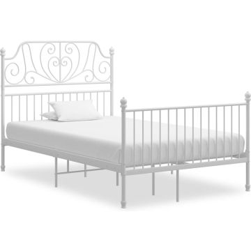 vidaXL Bedframe metaal wit 120x200 cm