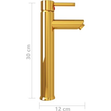 vidaXL Badkamermengkraan 12x30 cm goudkleurig