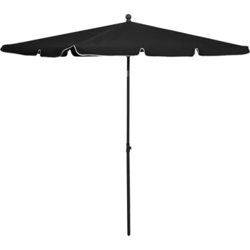 vidaXL Parasol met paal 210x140 cm zwart