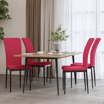 vidaXL Eetkamerstoelen 4 st fluweel wijnrood