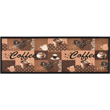 vidaXL Keukenmat wasbaar Coffee 60x300 cm bruin