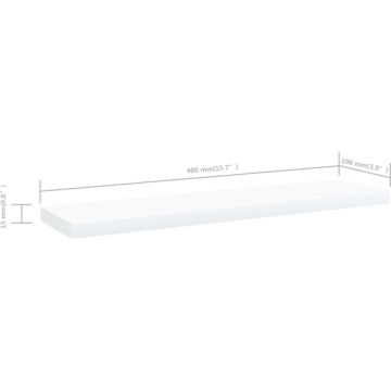 vidaXL Wandschappen 4 st 40x10x1,5 cm bewerkt hout wit