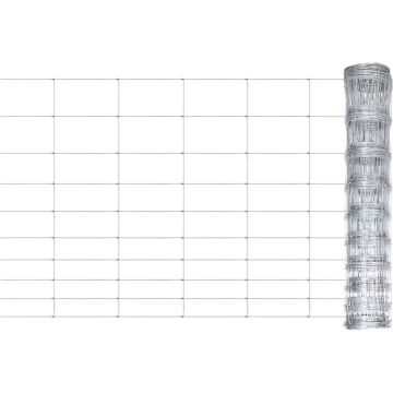 vidaXL Hek 50x1 m gegalvaniseerd staal zilverkleurig