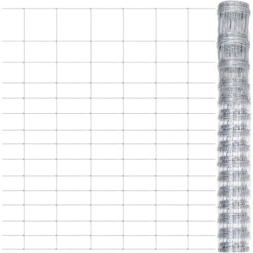 vidaXL Tuinhek 50x1,6 m gegalvaniseerd staal zilverkleurig