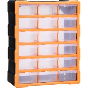 vidaXL Organiser met 18 medium lades 38x16x47 cm