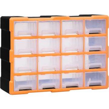 vidaXL Organiser met 16 medium lades 52x16x37 cm