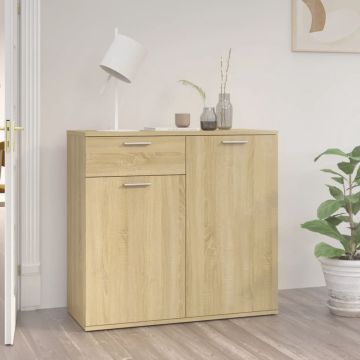 vidaXL Dressoir 80x36x75 cm spaanplaat sonoma eikenkleurig