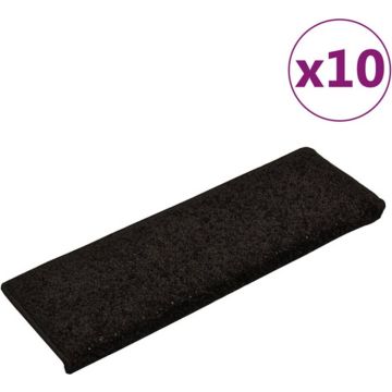 vidaXL Trapmatten 10 st 65x21x4 cm zwart