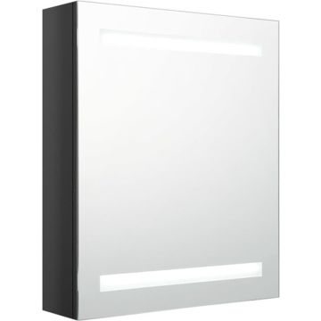 vidaXL Badkamerkast met spiegel en LED 50x14x60 cm glanzend zwart