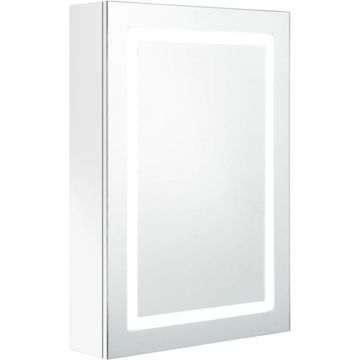 vidaXL Badkamerkast met spiegel en LED 50x13x70 cm glanzend wit