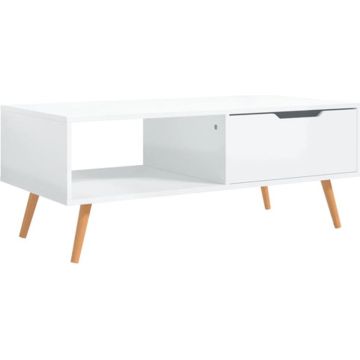 vidaXL Salontafel 100x49,5x43 cm spaanplaat hoogglans wit