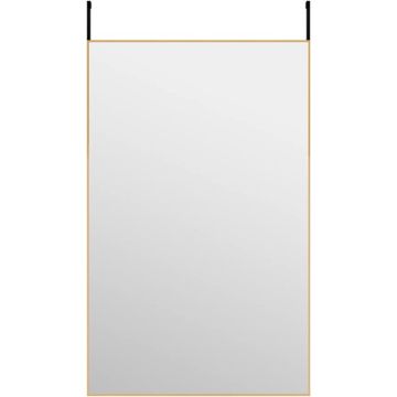 vidaXL Deurspiegel 50x80 cm glas en aluminium goudkleurig