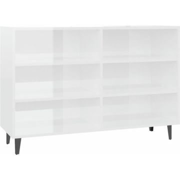 vidaXL Dressoir 103,5x35x70 cm spaanplaat hoogglans wit