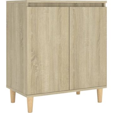 vidaXL Dressoir met houten poten 60x35x70 cm spaanplaat sonoma eiken