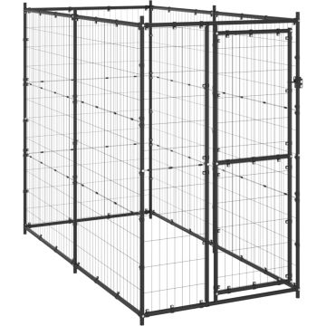 vidaXL Hondenkennel voor buiten 110x220x180 cm staal