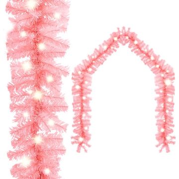 vidaXL Kerstslinger met LED-lampjes 20 m roze