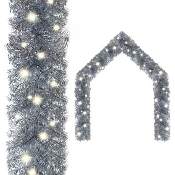 vidaXL Kerstslinger met LED-lampjes 10 m zilverkleurig