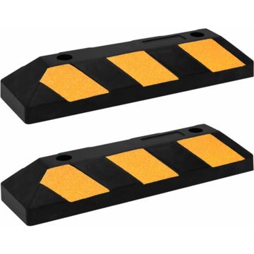 vidaXL Parkeerblokken reflecterend 2 st 56x15x10 cm rubber