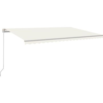 vidaXL Luifel handmatig uittrekbaar met LED 500x350 cm crèmekleurig